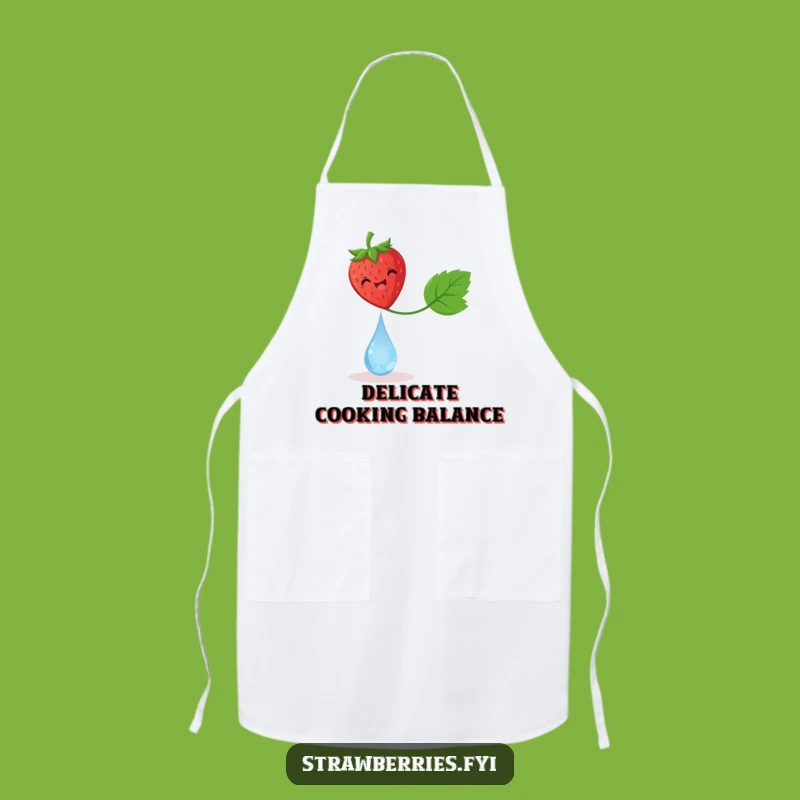Funny Delighted Strawberry Dewdrop Apron - Delicate Kitchen Fun