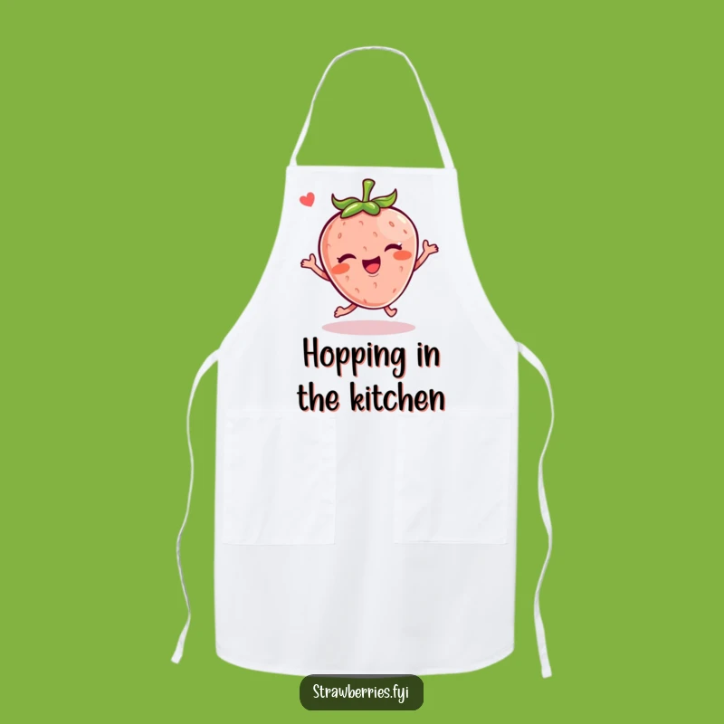 Funny Kawaii Strawberry Hop Apron: Cook with Joyful Leaps