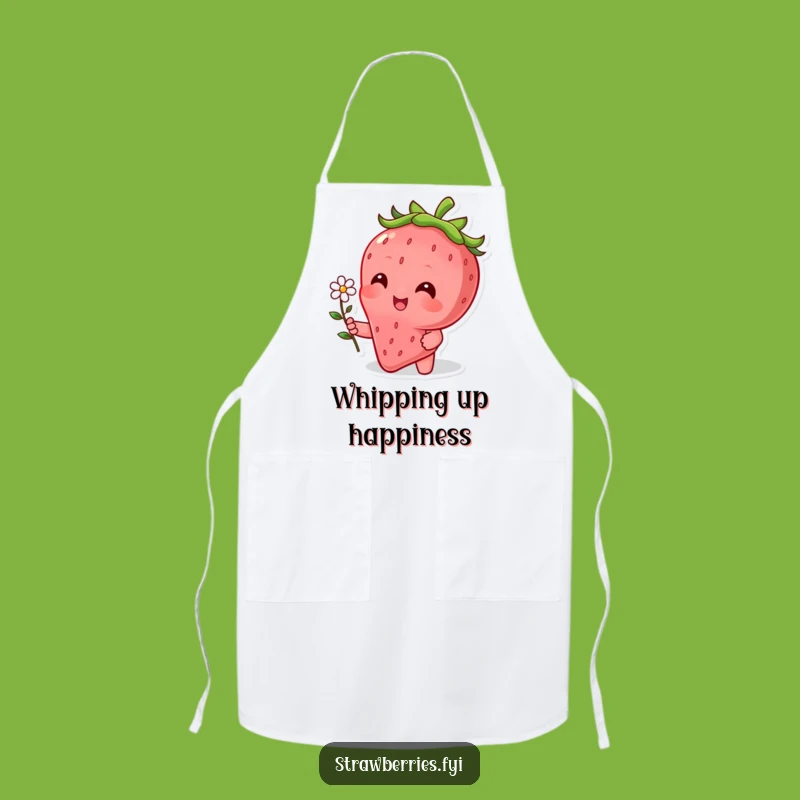 Funny Strawberry Flower Apron - Cute Character Bloom Kitchen Wear, Gift