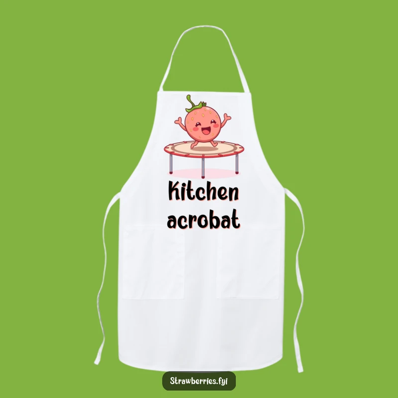Funny Strawberry Trampoline Apron - Cheerful Kitchen Fun