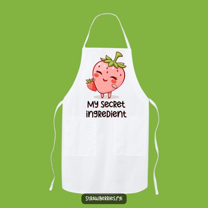 Funny Winking Strawberry Apron: Cook with a Playful Twist!