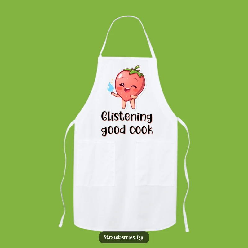 Funny Strawberry Dewdrop Apron: Cook with Joy and Sparkle!