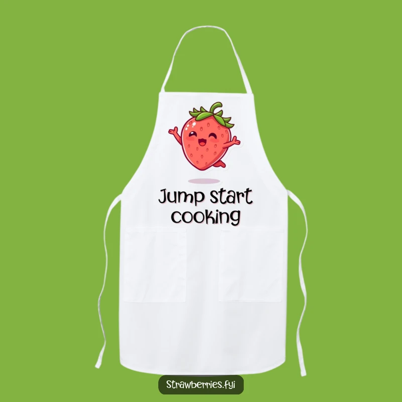 Funny Kawaii Strawberry Leap Apron: Joyful Kitchen Fun, Perfect Funny Gift!