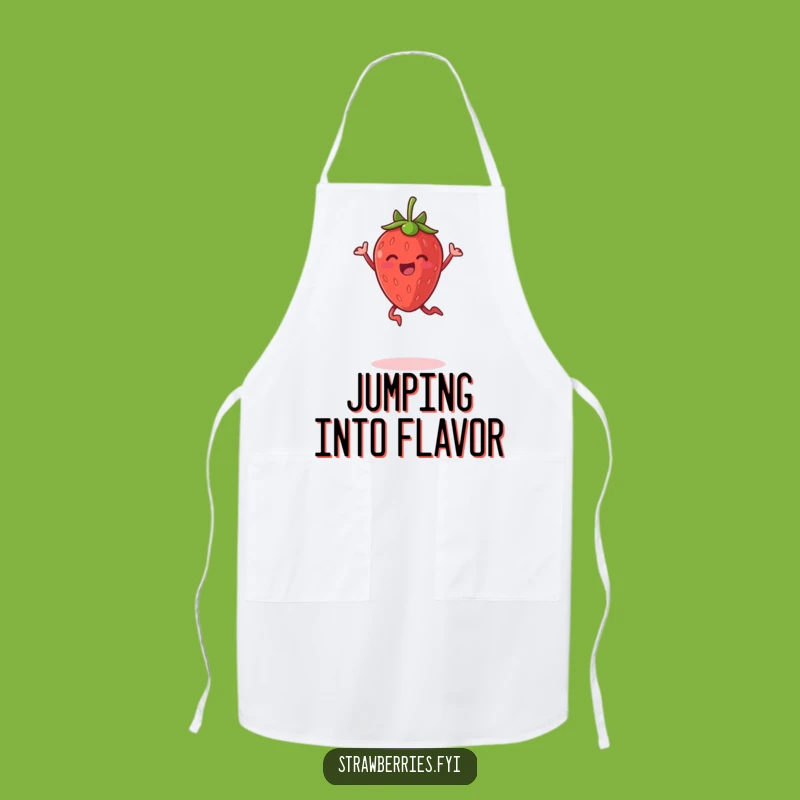 Funny Jumping Strawberry Apron: Cook with Exuberant Flair!