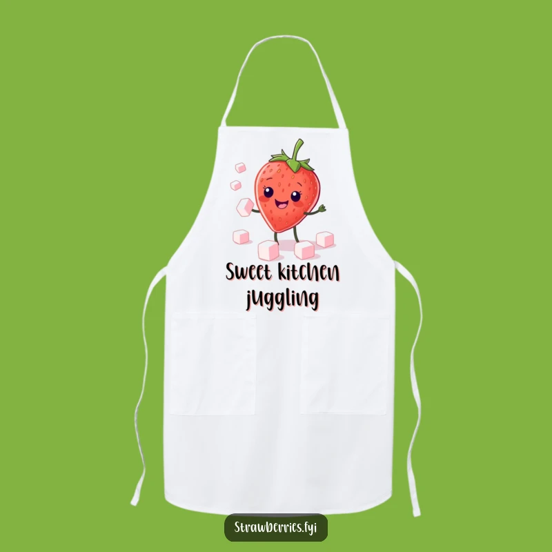 Funny Kawaii Strawberry Juggling Apron: Kitchen Sweetness, Perfect Funny Gift!