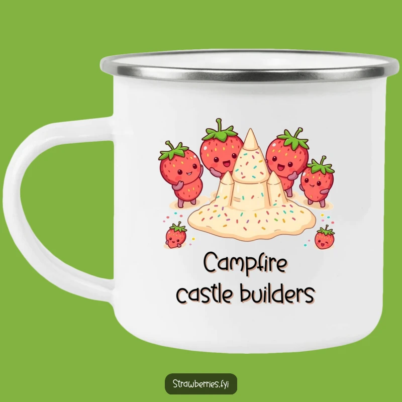 Funny Strawberry Sandcastle Camping Mug - Durable & Humorous Beach Companion