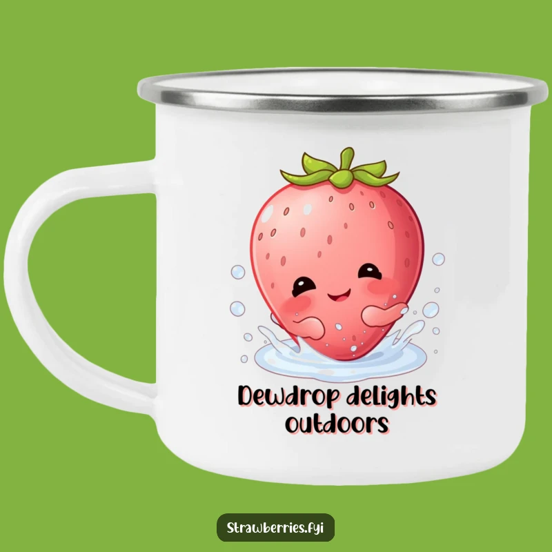 Durable Funny Kawaii Strawberry Splash Camping Mug: Giggling Berry Outdoor Gift