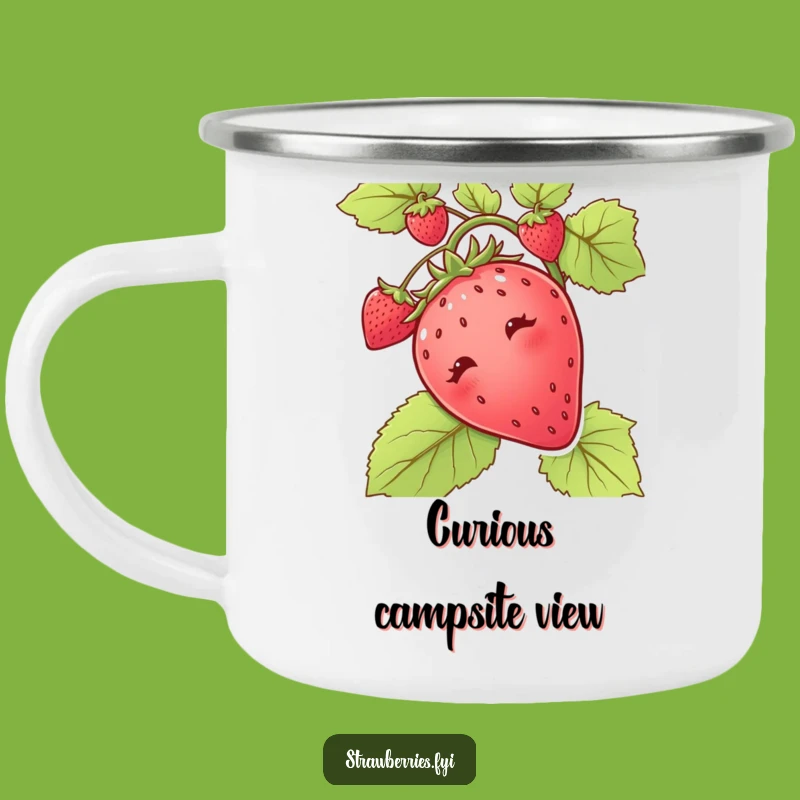 Funny Curious Strawberry Vine Camping Mug - Outdoor Explorer Mug
