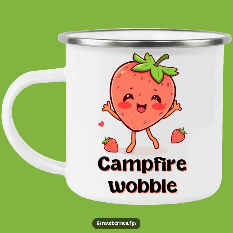 Funny Kawaii Strawberry Wobble Dance Camping Mug - Joyful Sips for Happy Campers