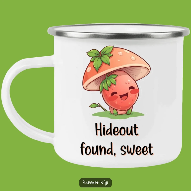 Funny Strawberry Mushroom Camping Mug: Sip with a Giggle Outdoors