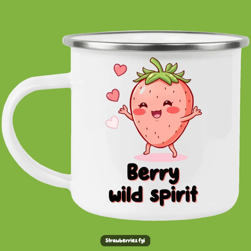Funny Strawberry Shimmy Camping Mug: Fruity Fun for Outdoor Adventures