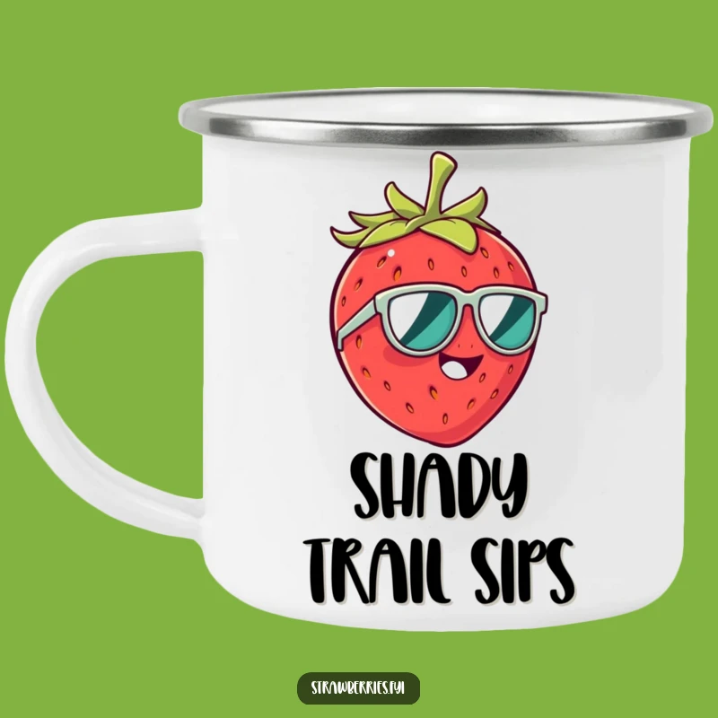 Funny Strawberry Sunglasses Camping Mug: Giggles by the Fire!