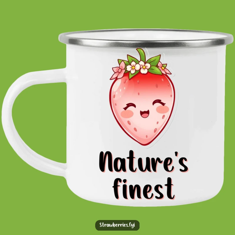 Funny Strawberry Crown Camping Mug: Royal Sips Outdoors