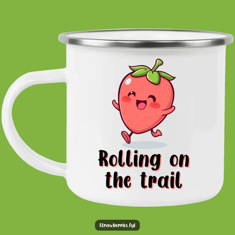 Funny Kawaii Strawberry Roll Camping Mug: Glee Sips for Outdoor Adventures