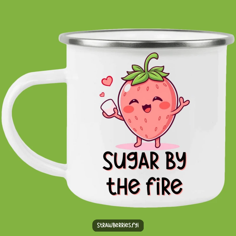 Funny Giggling Strawberry Camping Mug - Sugar Cube Juggling Outdoor Humor