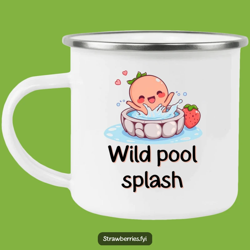 Funny Strawberry Splash Camping Mug: Adventure-Ready Fun