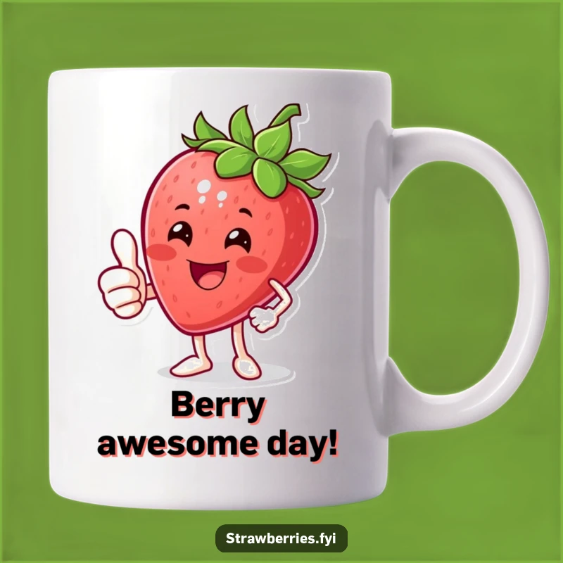 Funny Thumbs Up Strawberry Mug: The Perfect Funny Encouragement Gift!