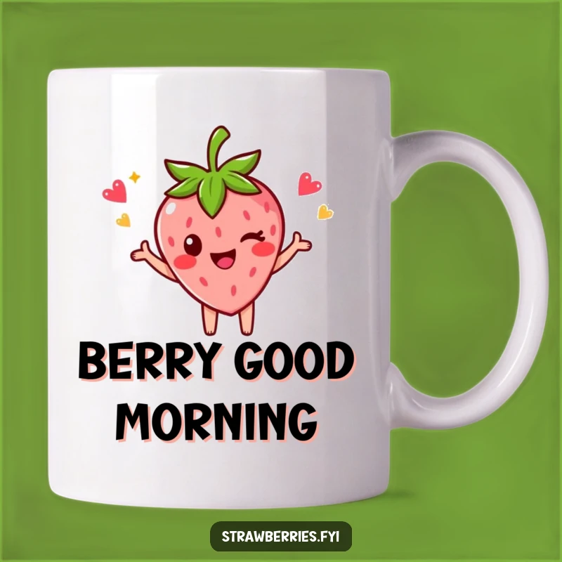 Funny Strawberry Celebration Mug: Winking Victor, Joyful Gift