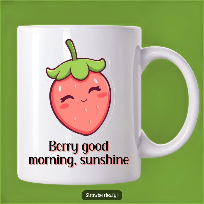 Funny Winking Kawaii Strawberry Cap Tip Mug - Perfect Gift for Berry Lovers