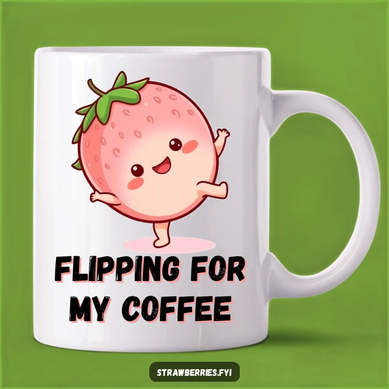 Funny Kawaii Strawberry Cartwheel Mug: Happy Berry Fun, Perfect Funny Gift!