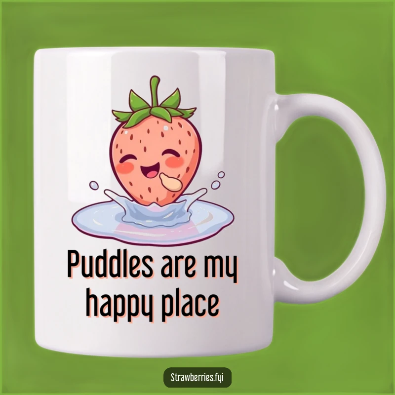Funny Giggling Strawberry Splashing Mug - Adorable Fruit Art Funny Gift