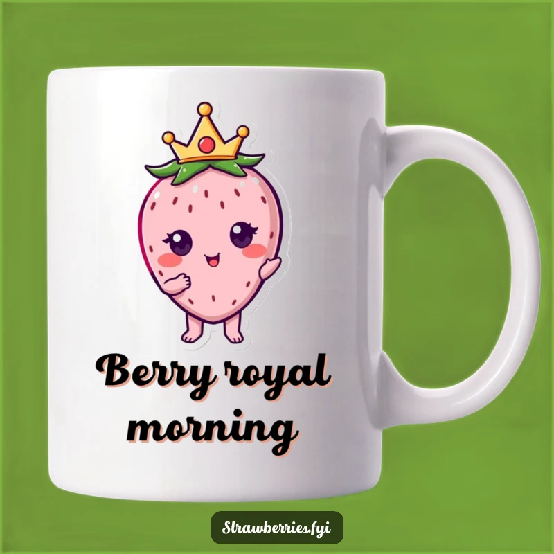 Funny Kawaii Strawberry Crown Mug - Regal & Hilarious Gift for Fruit Lovers