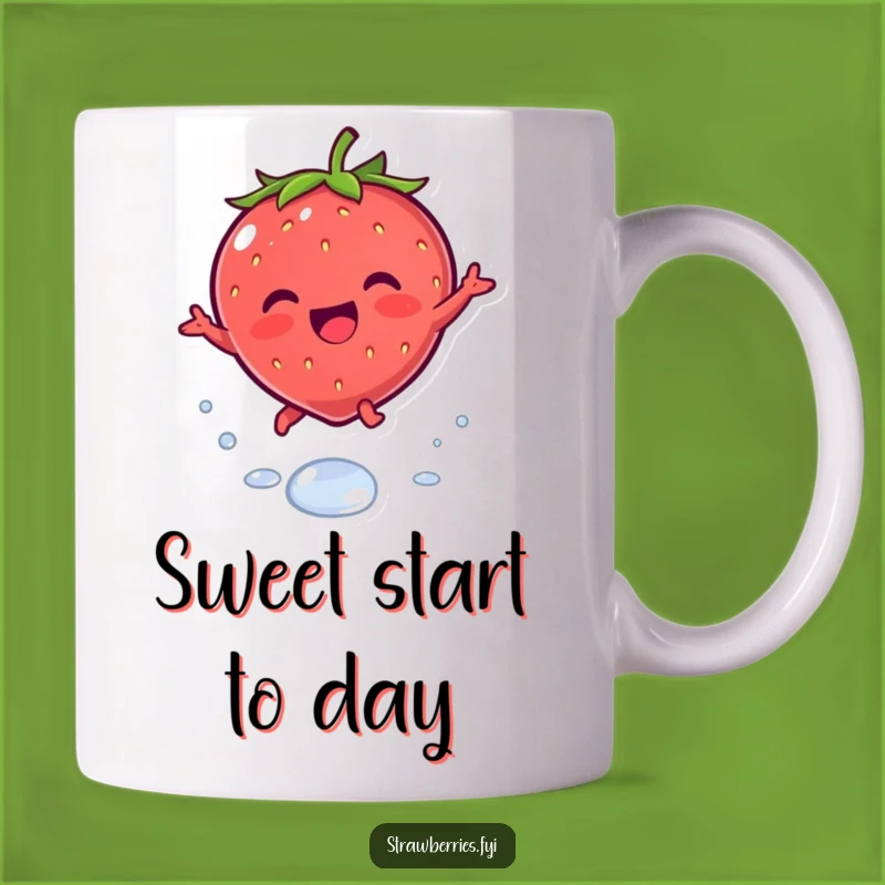 Funny Kawaii Strawberry Leap Mug - Perfect Gift for Fruit Lovers
