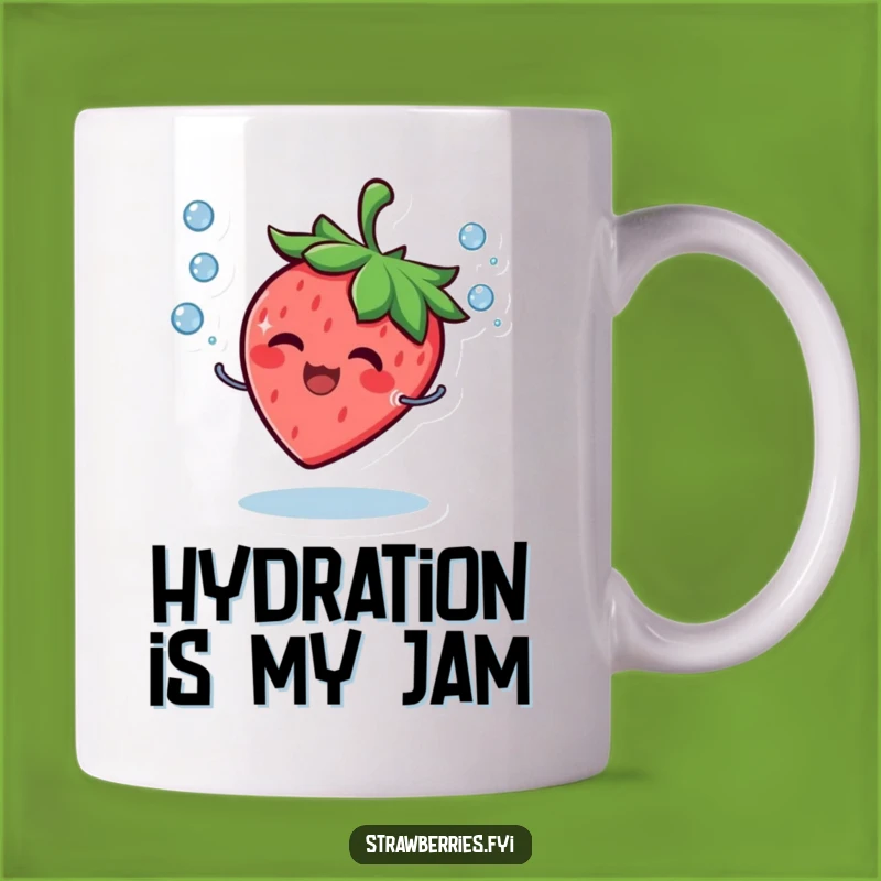 Funny Strawberry Droplet Juggler Mug - Adorable Smiling Fruit Character Funny Gift