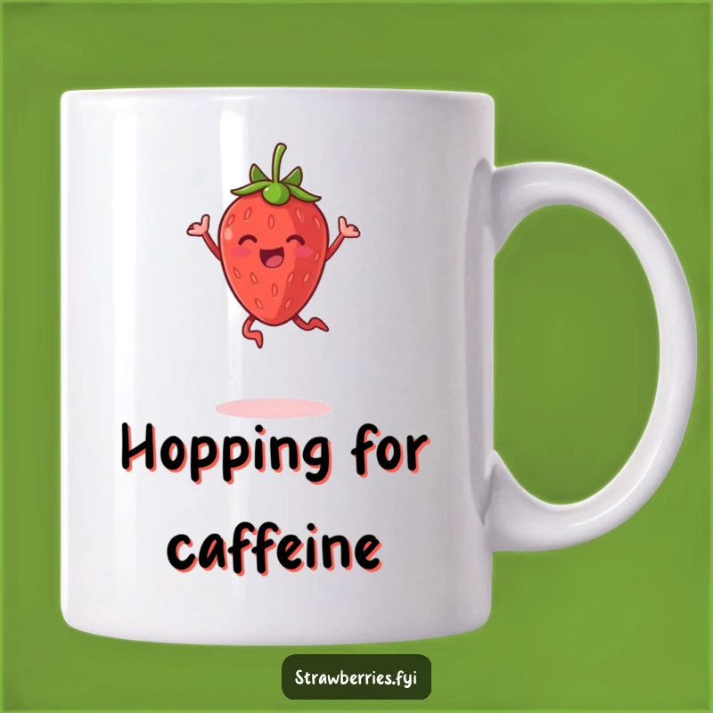 Funny Jump Mug: Delightful Strawberry Expresses Pure Joy