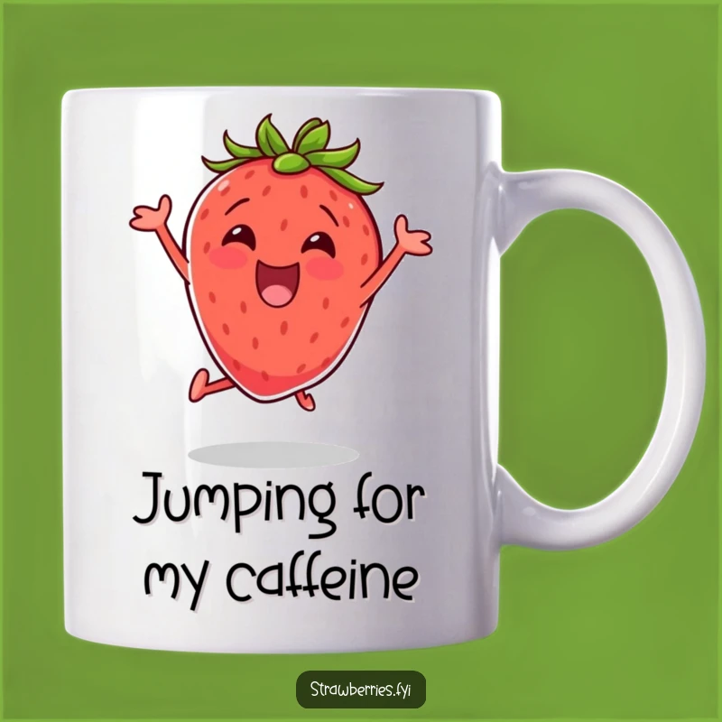 Funny Excited Strawberry Mug Fuel Your Day With Energetic Joy
