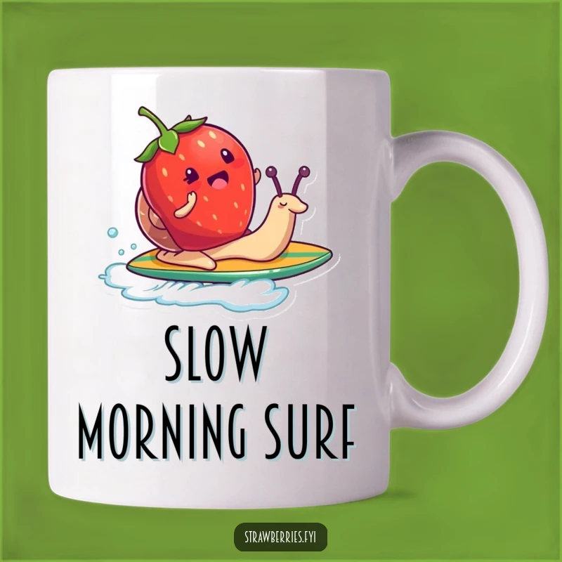 Funny Strawberry Snail Surf Mug - Hilarious Character Gift for Slow & Steady Fun