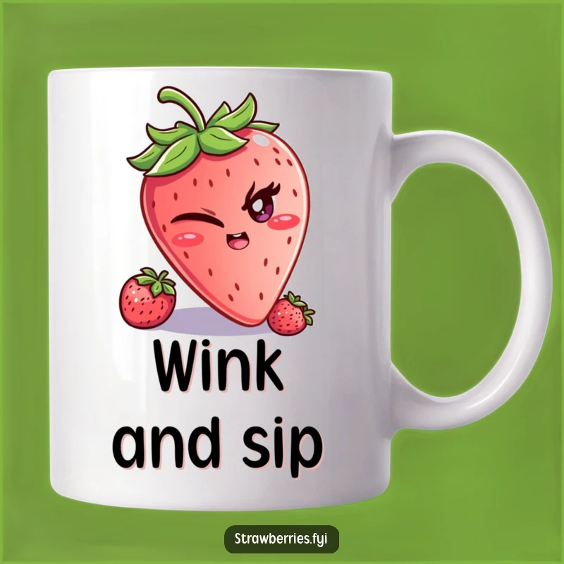 Funny Strawberry Wink Mug: Mischief and Merriment Gift!