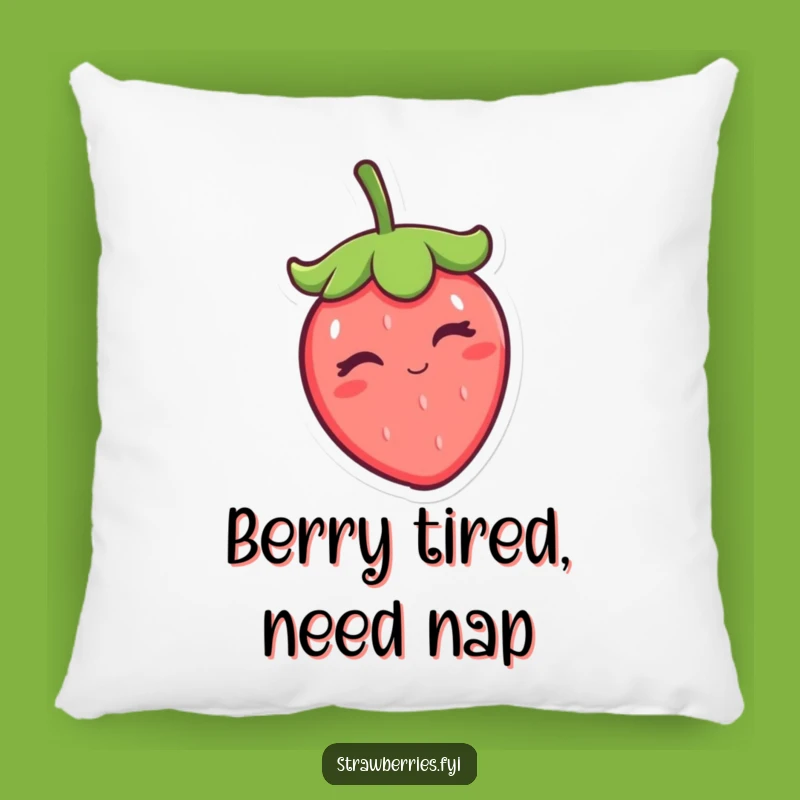 Cozy Funny Kawaii Strawberry Winking Cap Pillow - Snuggle Up with Humor