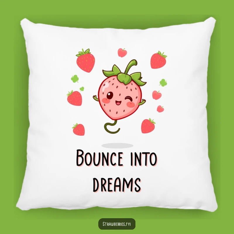 Cozy Funny Kawaii Strawberry Bouncing Pillow - Snuggle with Playful Energy