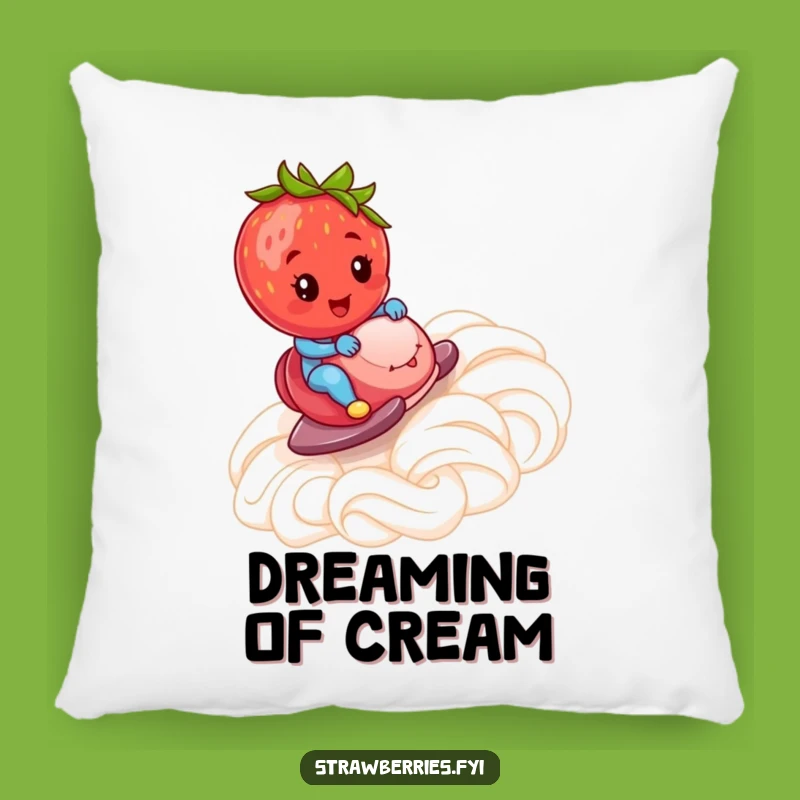 Funny Strawberry Pillow: Whipped Cream Ramp Cozy - Sweet Comfort!