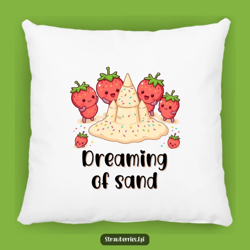 Comfy Funny Strawberry Sandcastle Pillow - Cozy & Hilarious Beach Accent