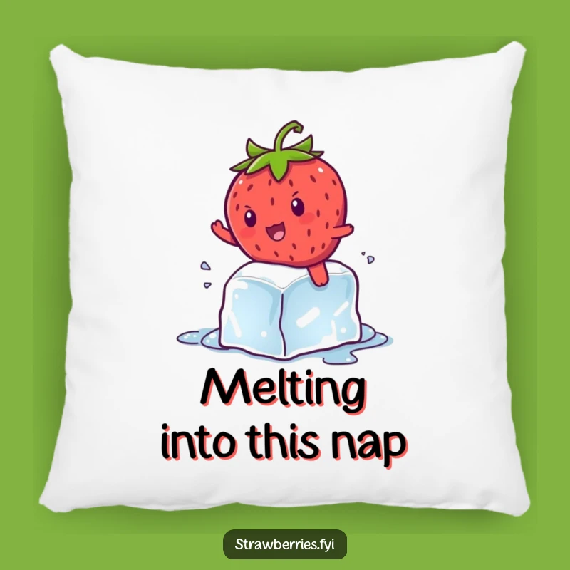 Funny Strawberry Ice Cube Pillow - Hilarious Comfort & Kawaii Decor