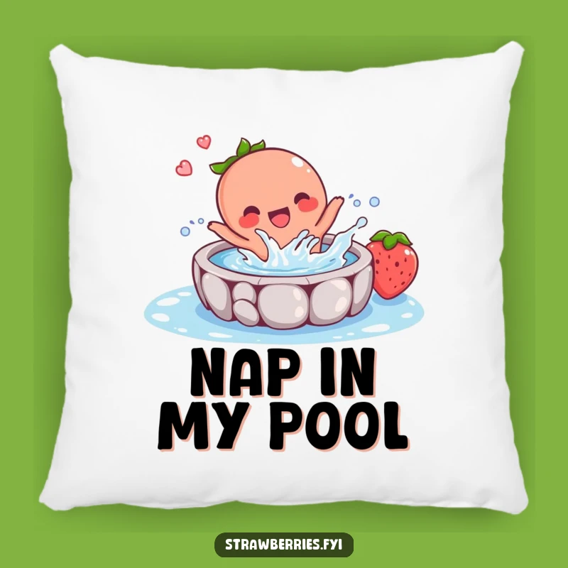 Funny Strawberry Splash Pillow: Comfy Hilarious Fruit Character Accent