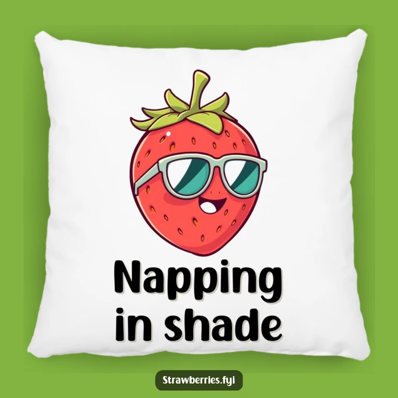 Funny Strawberry Sunglasses Pillow: Comfy Giggles for Your Couch!