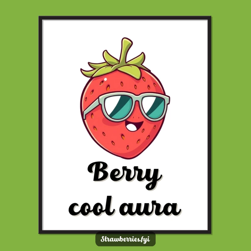 Funny Strawberry Sunglasses Digital Art: Giggle-Worthy Wall Decor!
