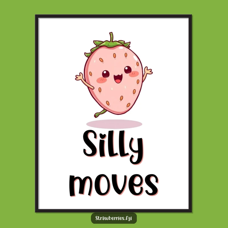 Funny Kawaii Strawberry Dance Digital Art: Instant Groove, Perfect Funny Gift!