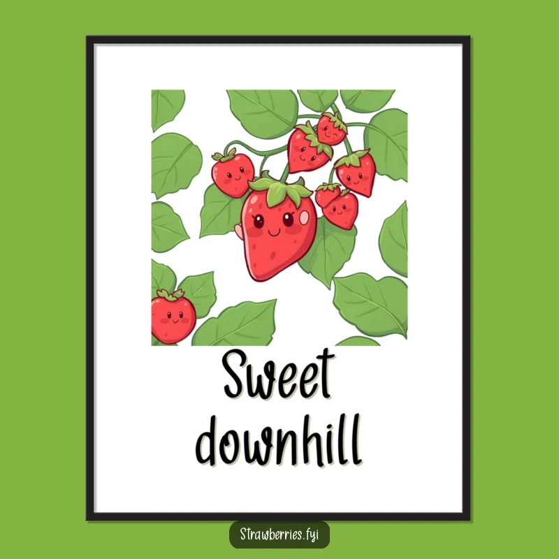 Funny Strawberry Vine Digital Art Print: Instant Adventure Gift for Walls
