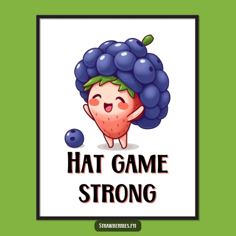 Funny Strawberry Digital Print: Instant Hilarious Fruit Fashion Art