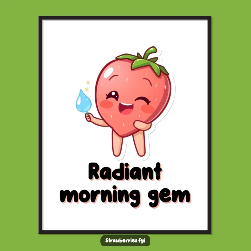 Funny Strawberry Dewdrop Digital Art: Joyful Wall Decor!