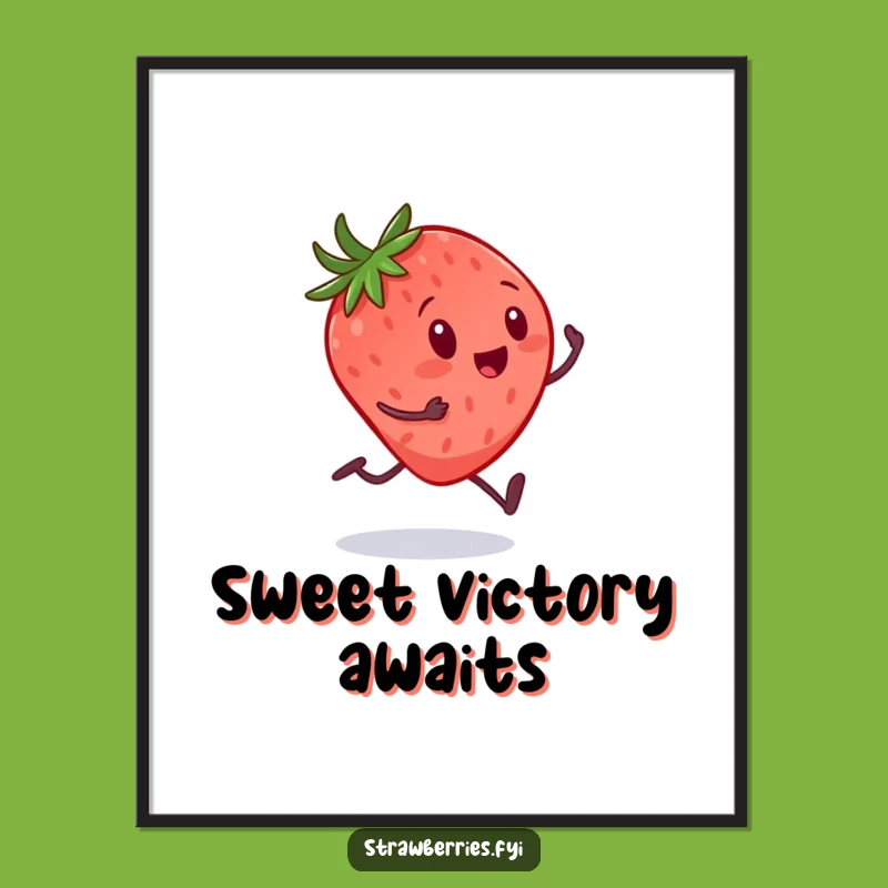 Funny Strawberry Digital Print: Instant Hilarious Dessert Dash Art