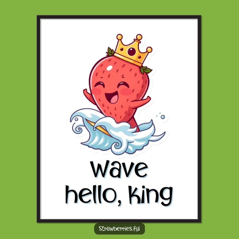 Funny Laughing Strawberry Digital Art - Instant Fruit Wave Fun Print!