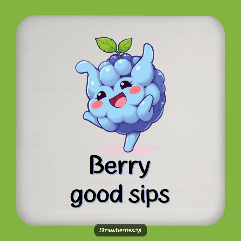 Funny Blueberry Somersault Coaster: Protect Surfaces with Fruity Style