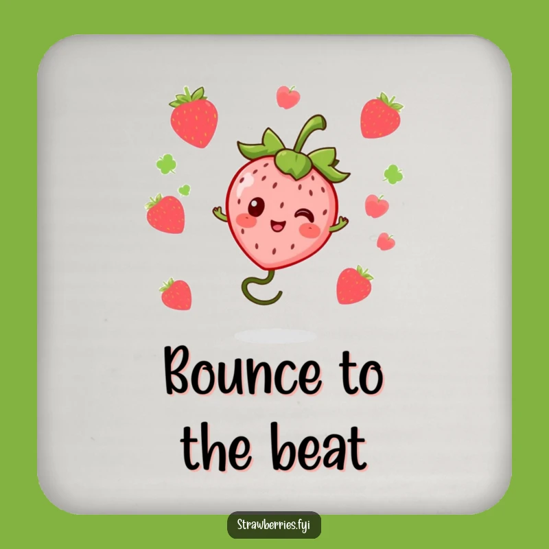 Funny Bouncing Kawaii Strawberry Coaster - Add Spring to Your Surfaces