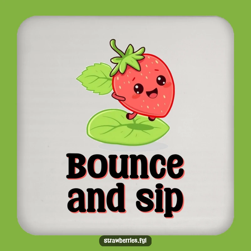 Funny Bouncy Strawberry Coaster: Protect Surfaces with Playful Energy