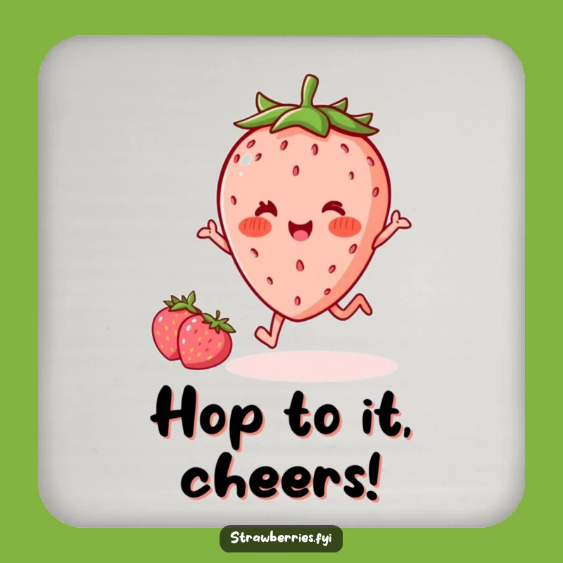 Funny Delighted Kawaii Strawberry Coaster - Protect Surfaces with Joy